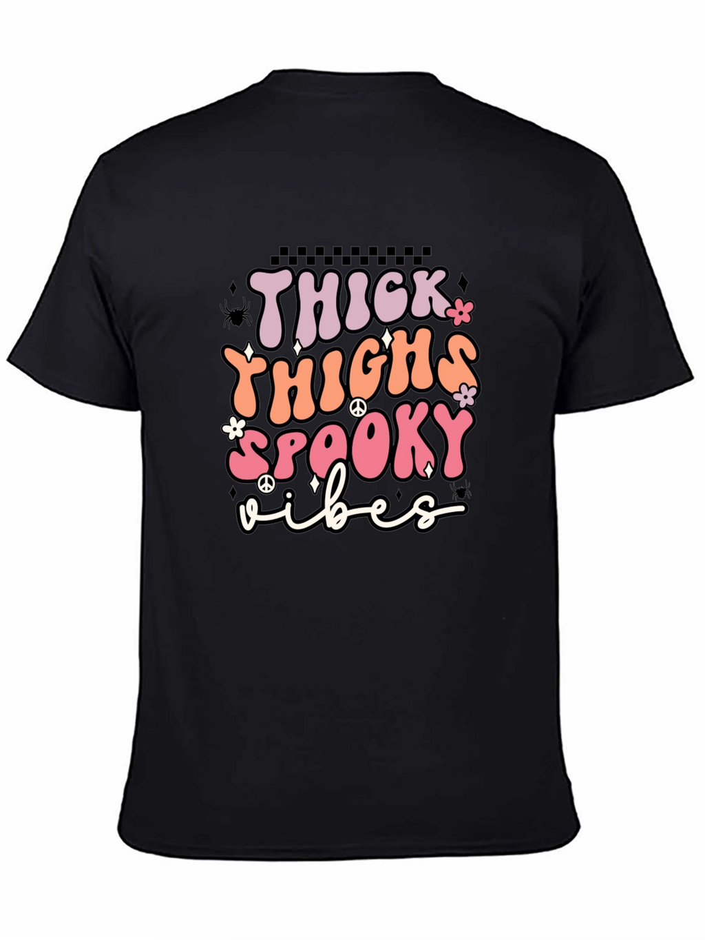 Thick Thighs Spooky Vibes Black T-Shirt