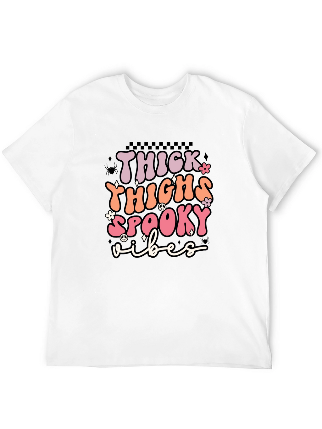 Thick Thighs Spooky Vibes Black T-Shirt