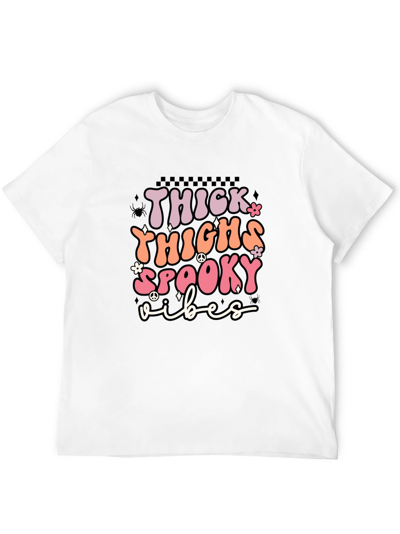Thick Thighs Spooky Vibes Black T-Shirt