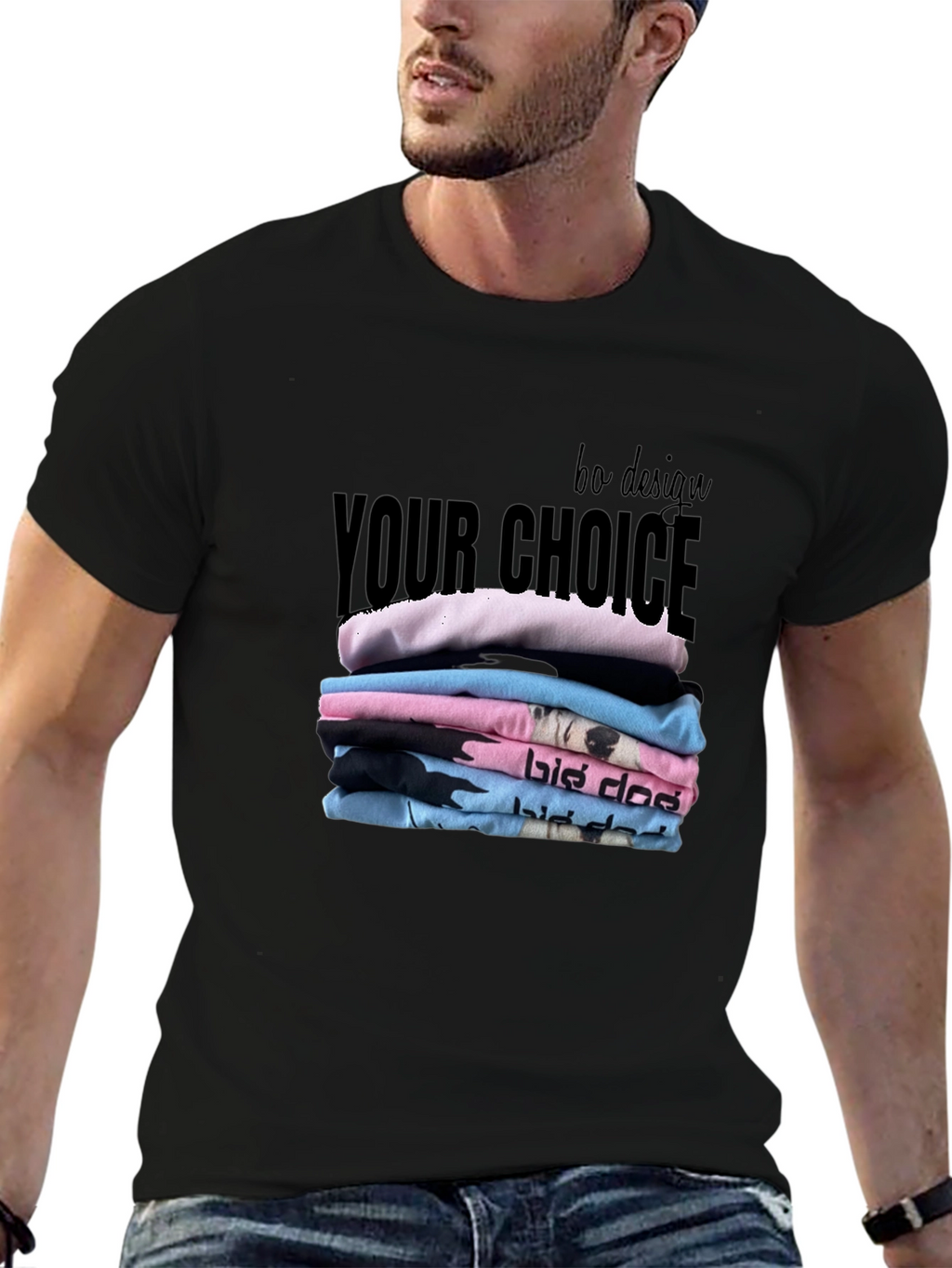Stylish Black T-Shirt - Your Choice Design