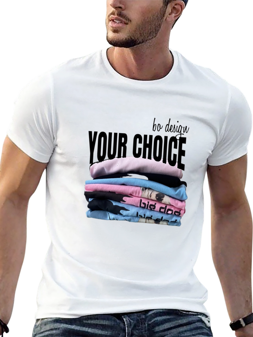 Stylish Black T-Shirt - Your Choice Design