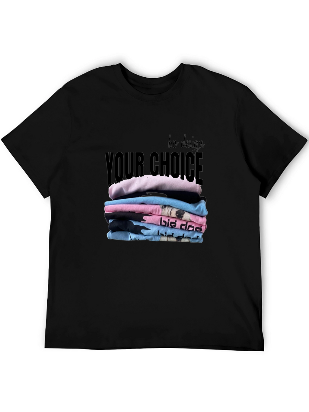 Stylish Black T-Shirt - Your Choice Design