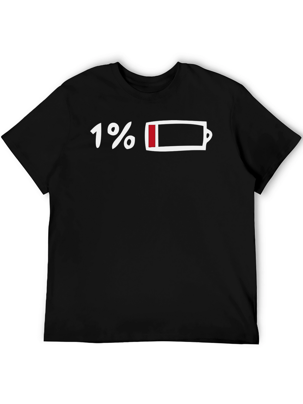 1% Battery T-Shirt - Low Power Mode Graphic Tee