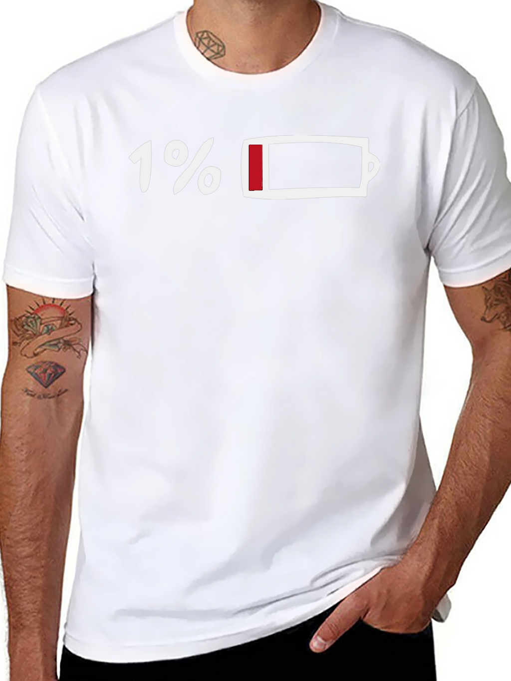 1% Battery T-Shirt - Low Power Mode Graphic Tee