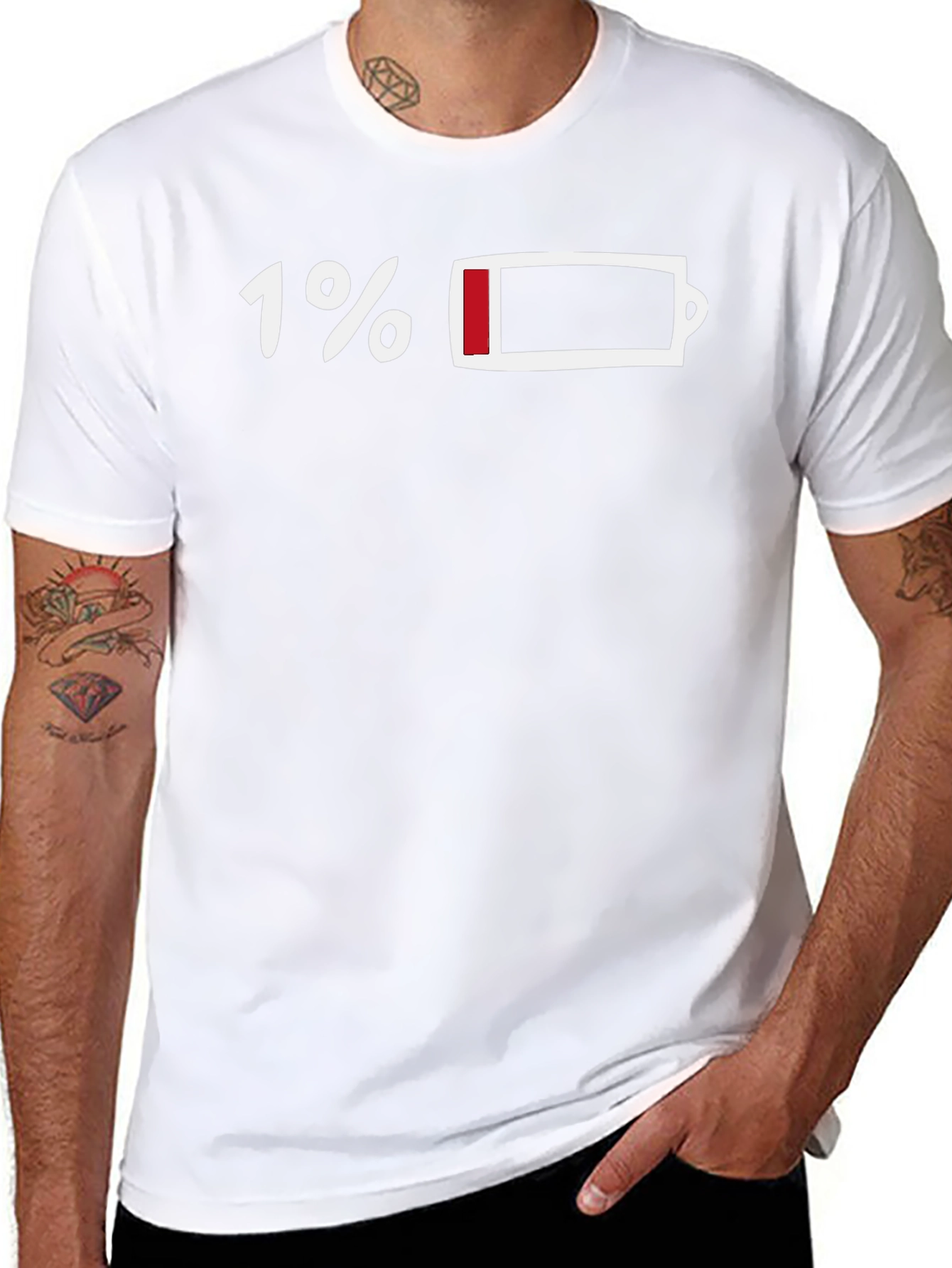 1% Battery T-Shirt - Low Power Mode Graphic Tee