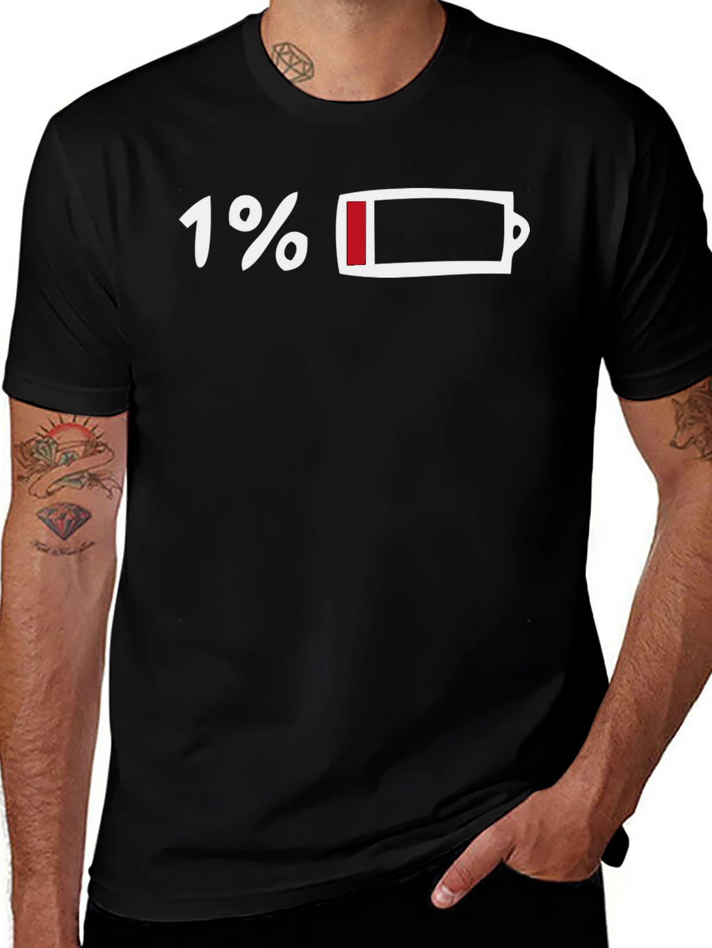 1% Battery T-Shirt - Low Power Mode Graphic Tee