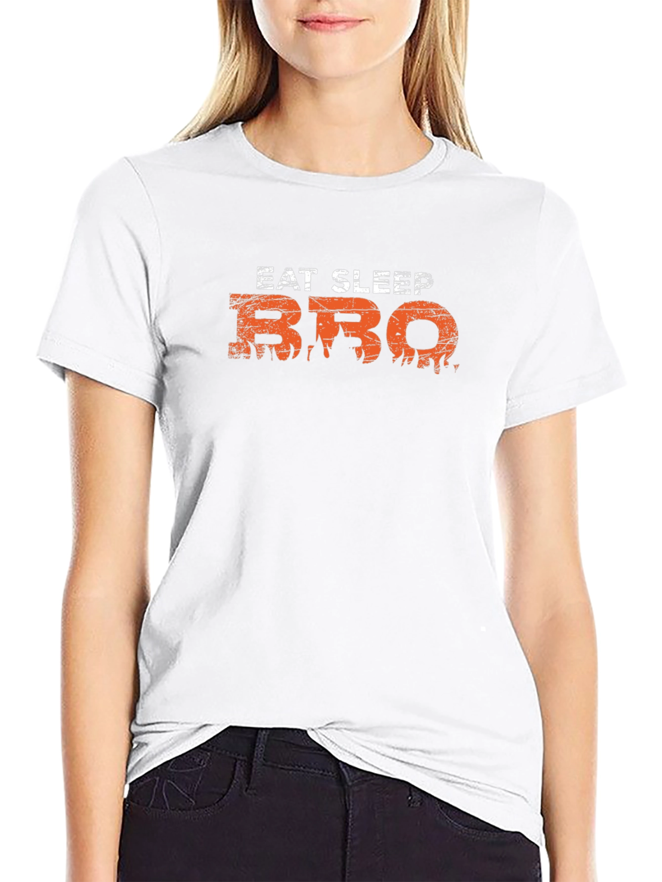Eat Sleep BBQ Black Graphic T-Shirt