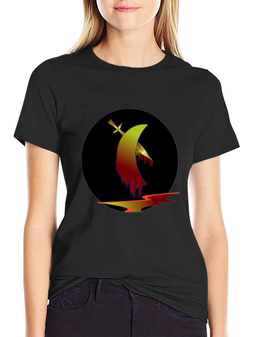 Graphic Tee: Sword & Moon Design