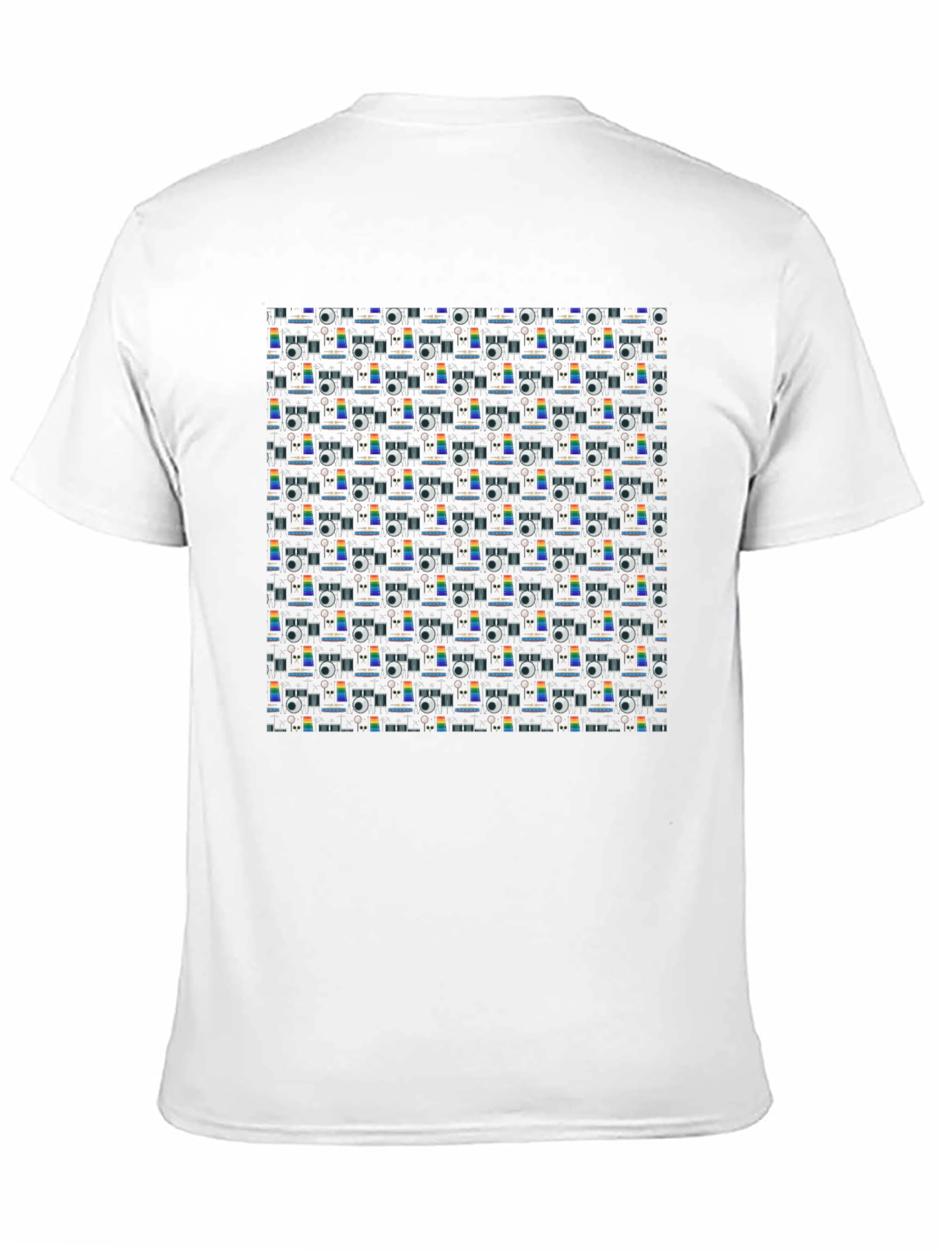Retro Projector Patterned Black T-Shirt
