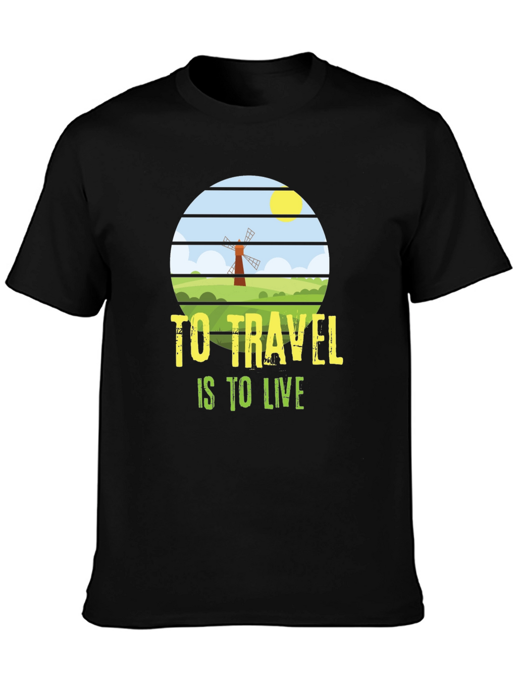 Travel is to Live T-Shirt - Black Graphic Tee