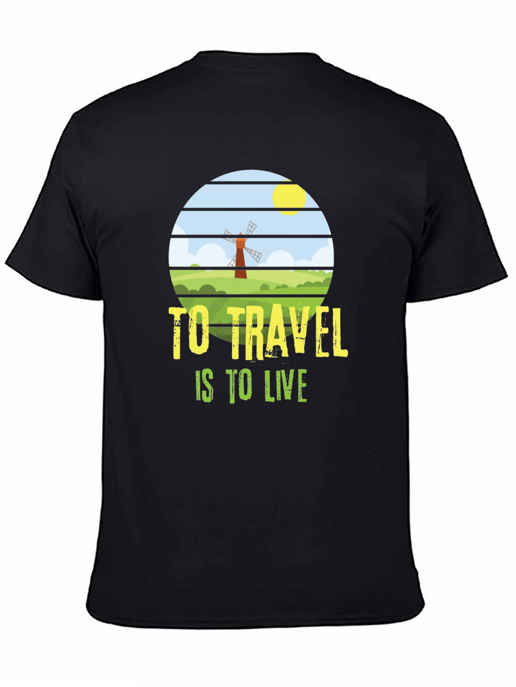 Travel is to Live T-Shirt - Black Graphic Tee