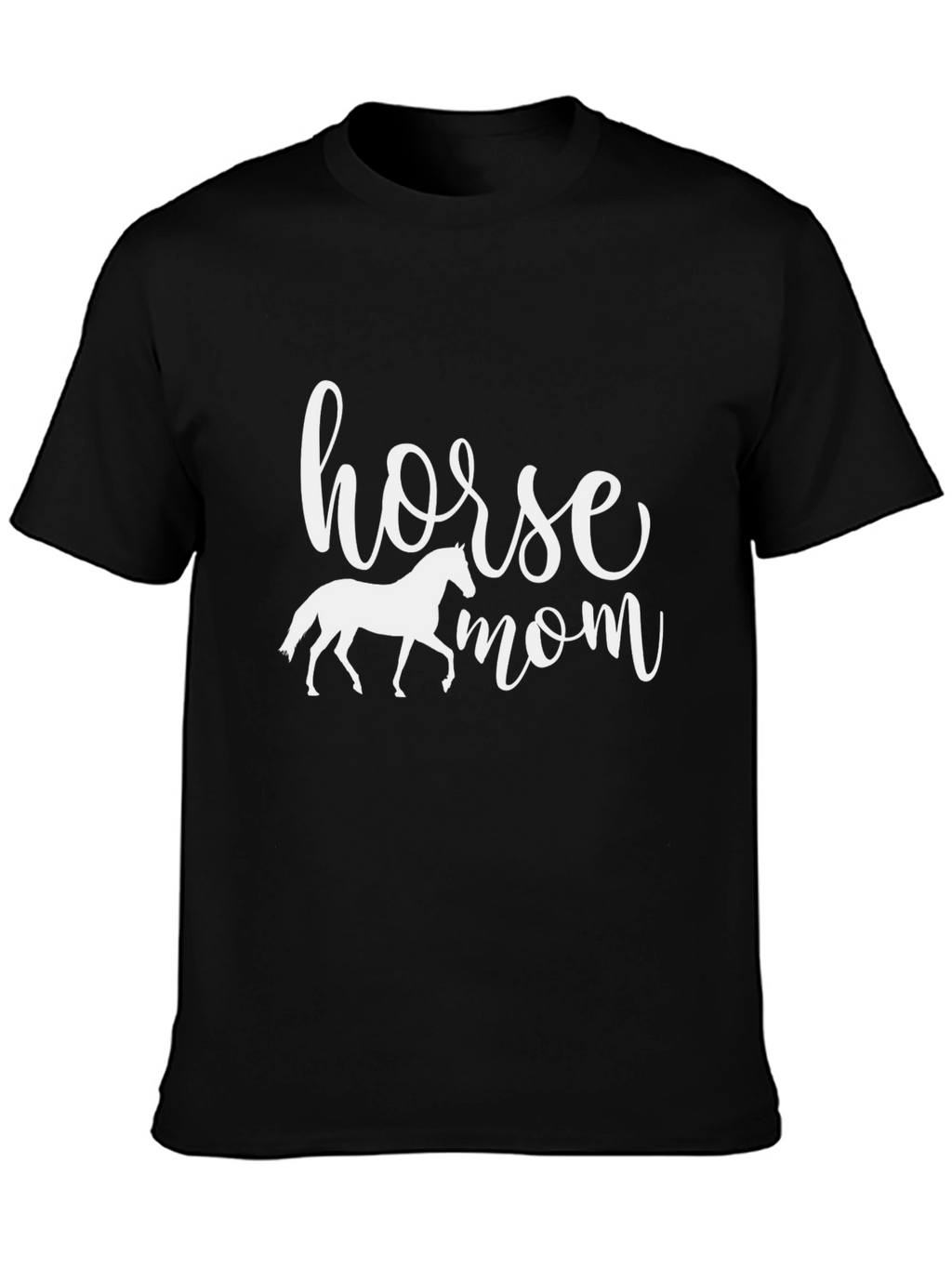 Horse Mom Black Graphic T-Shirt