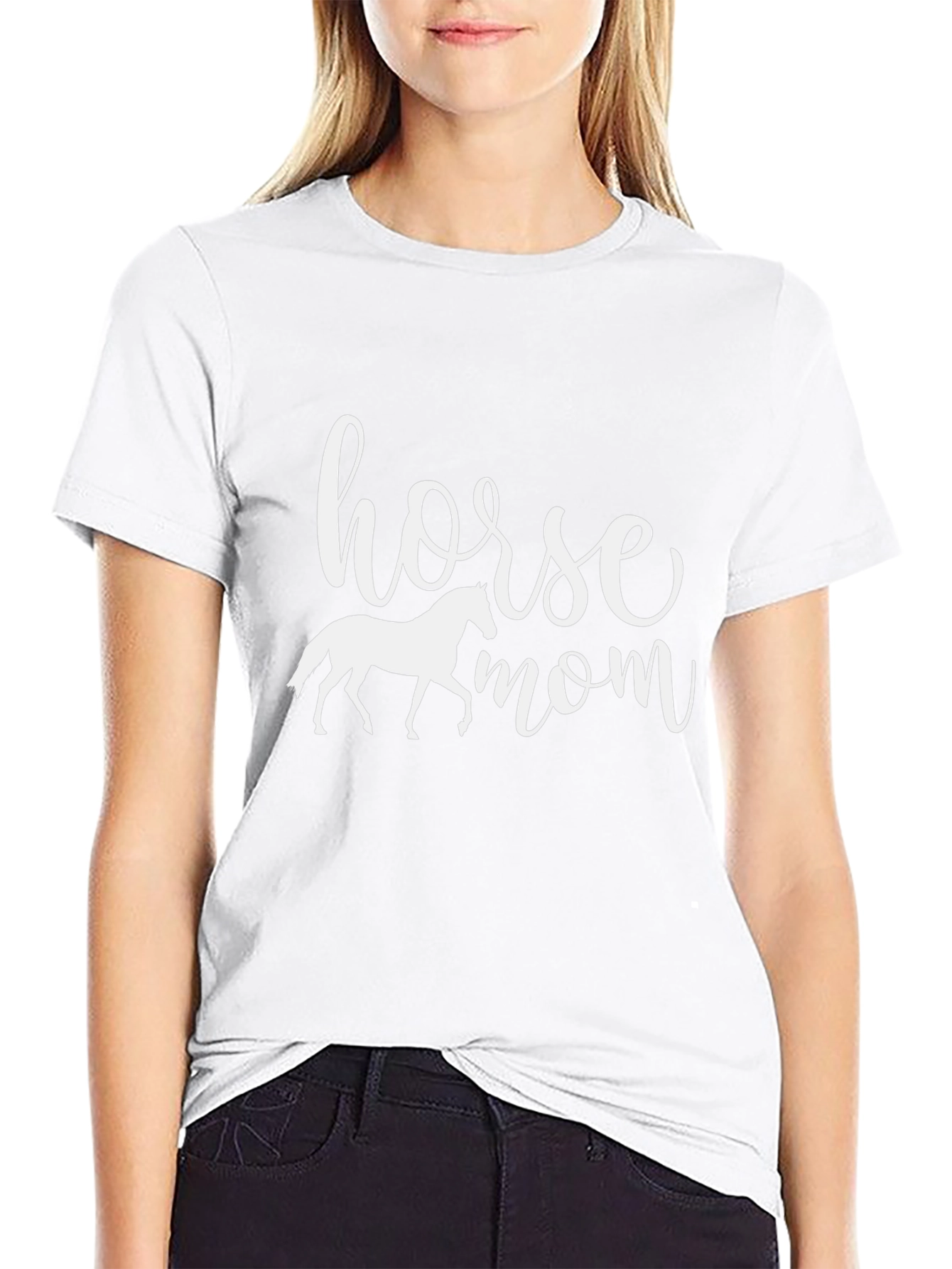 Horse Mom Black Graphic T-Shirt