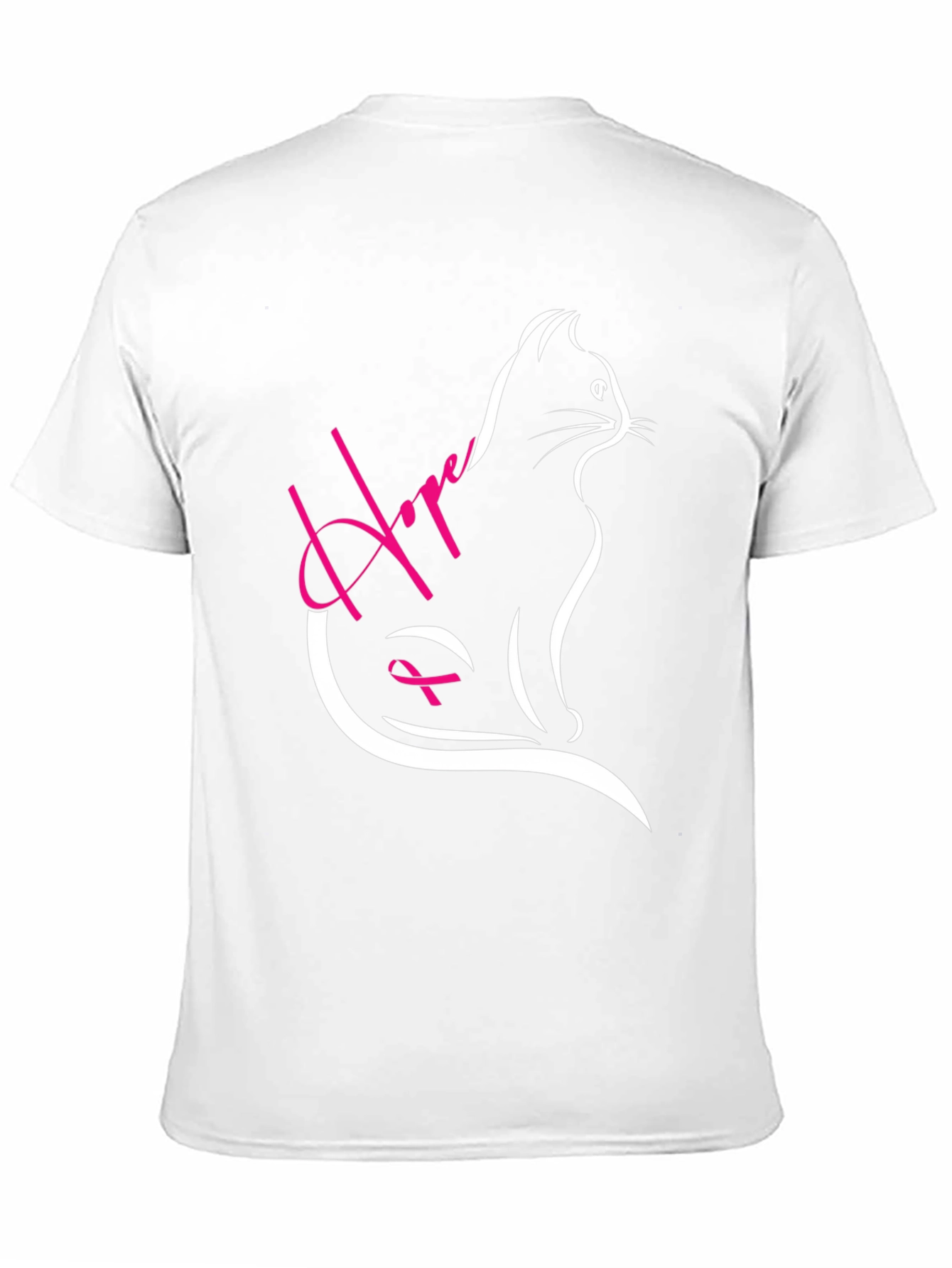 Hope Cat Breast Cancer Awareness T-Shirt