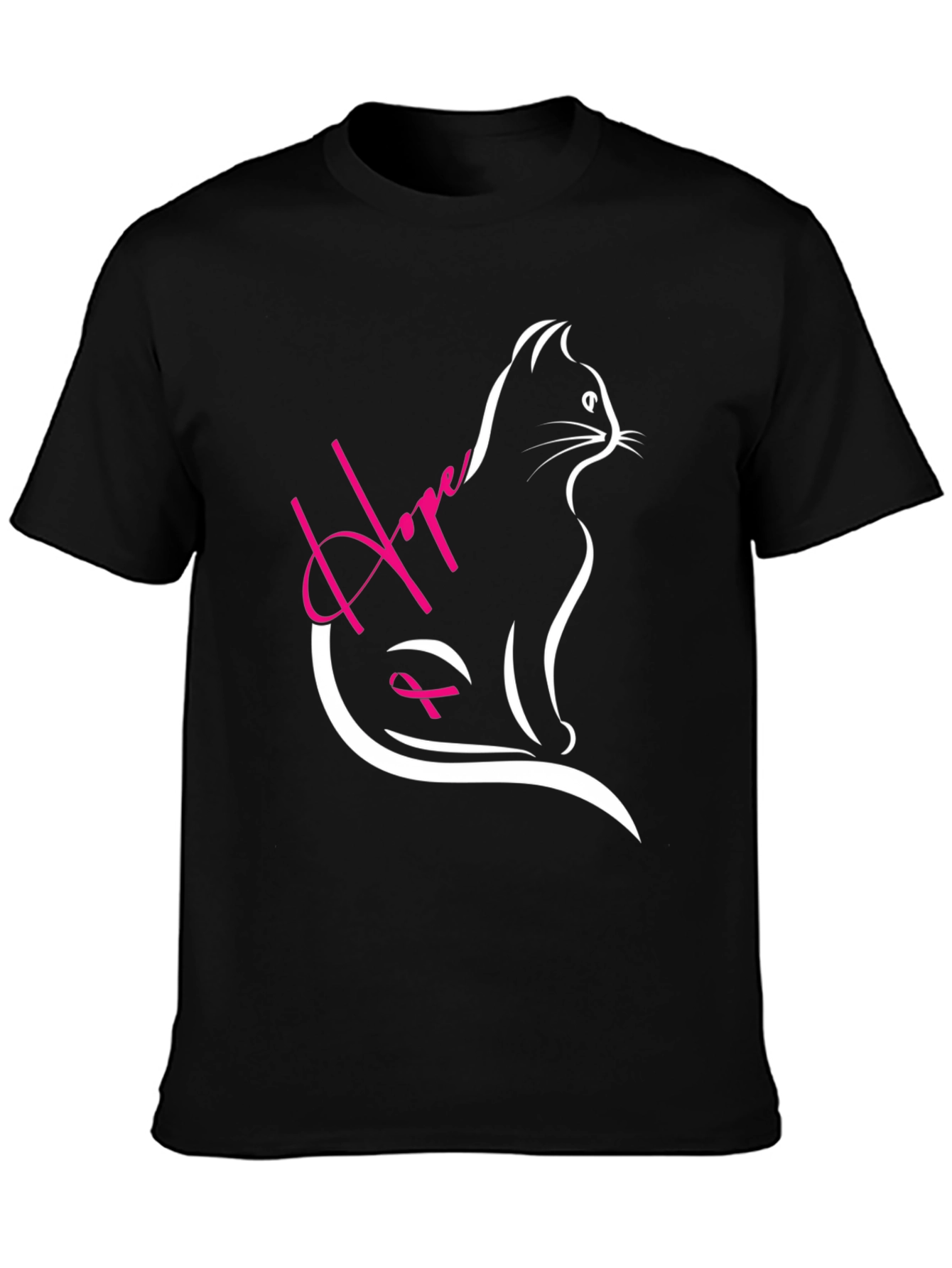 Hope Cat Breast Cancer Awareness T-Shirt