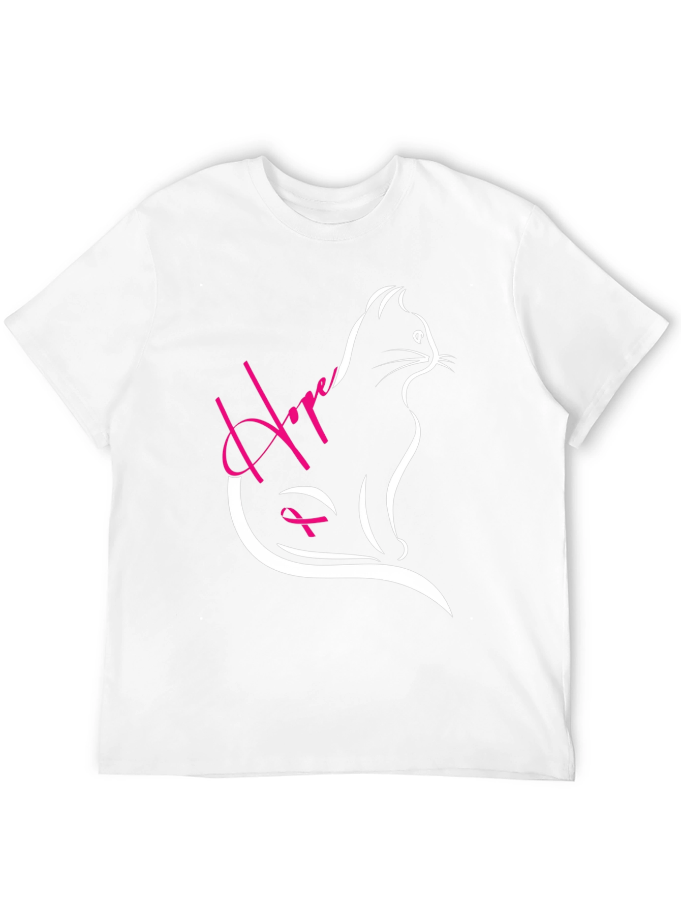 Hope Cat Breast Cancer Awareness T-Shirt