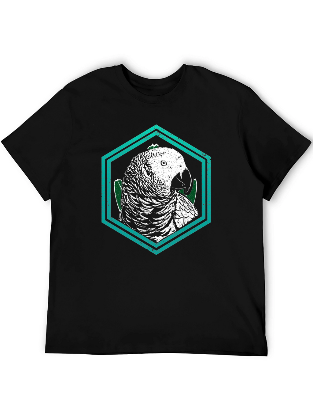 Parrot Graphic Tee - Unique Hexagon Design