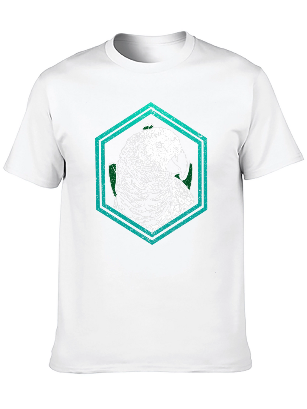 Parrot Graphic Tee - Unique Hexagon Design