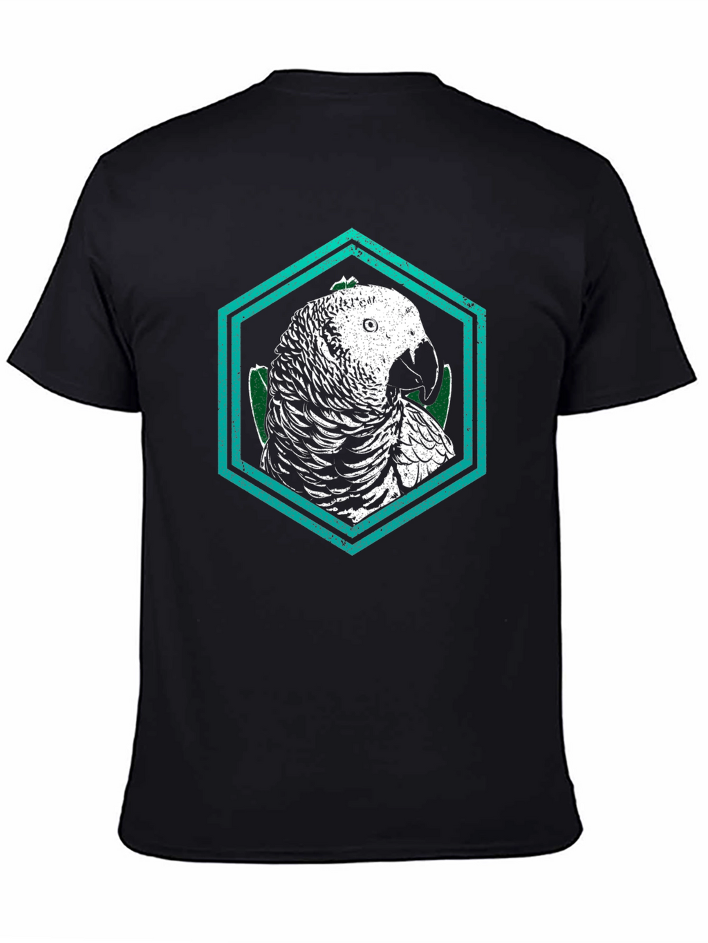 Parrot Graphic Tee - Unique Hexagon Design