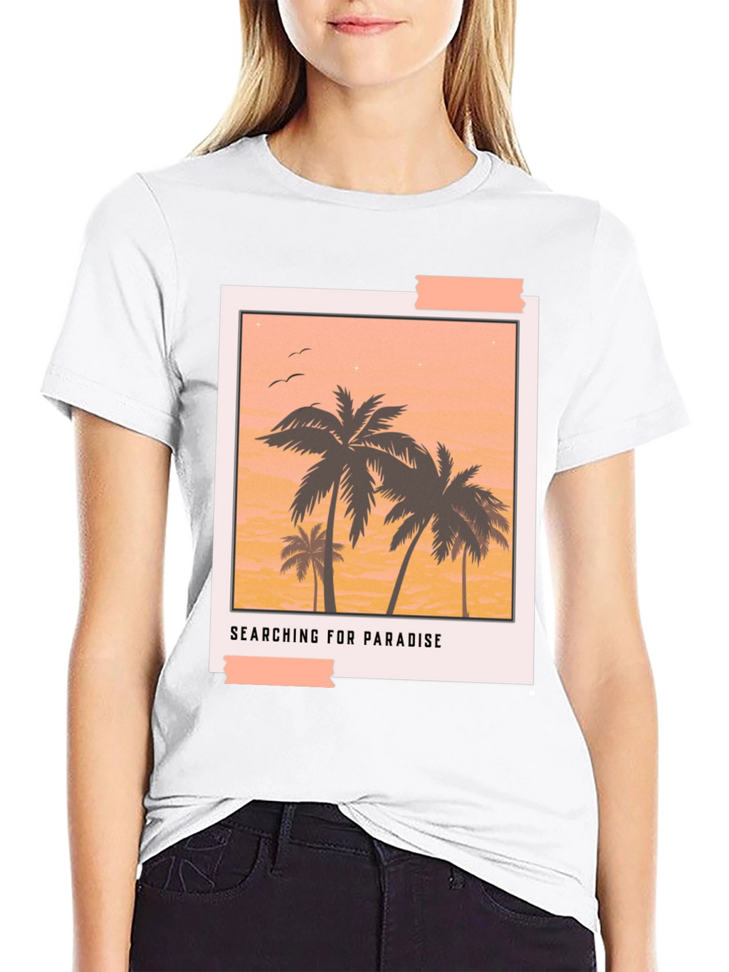 Paradise Graphic Tee - Black Casual T-Shirt