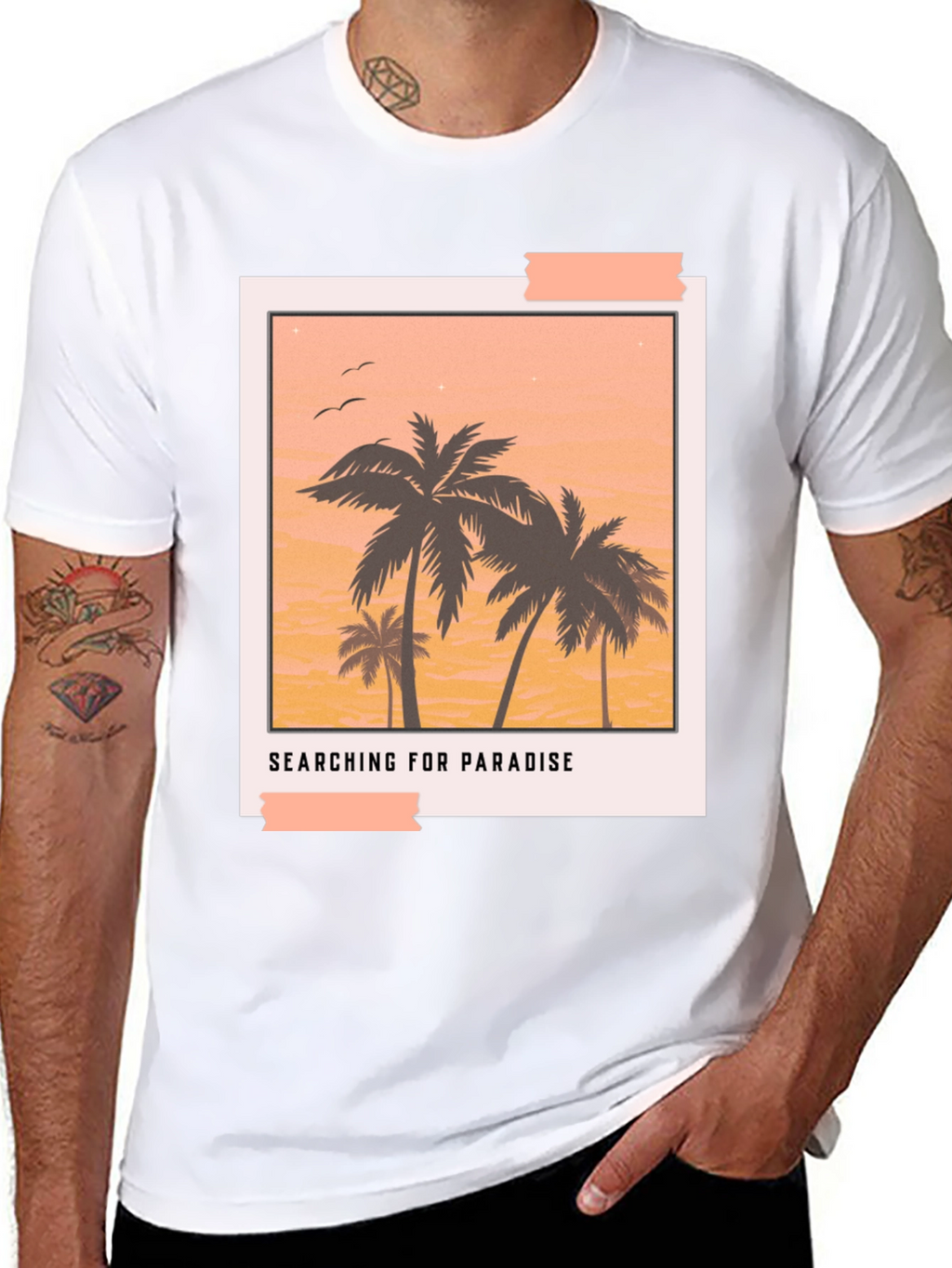Paradise Graphic Tee - Black Casual T-Shirt