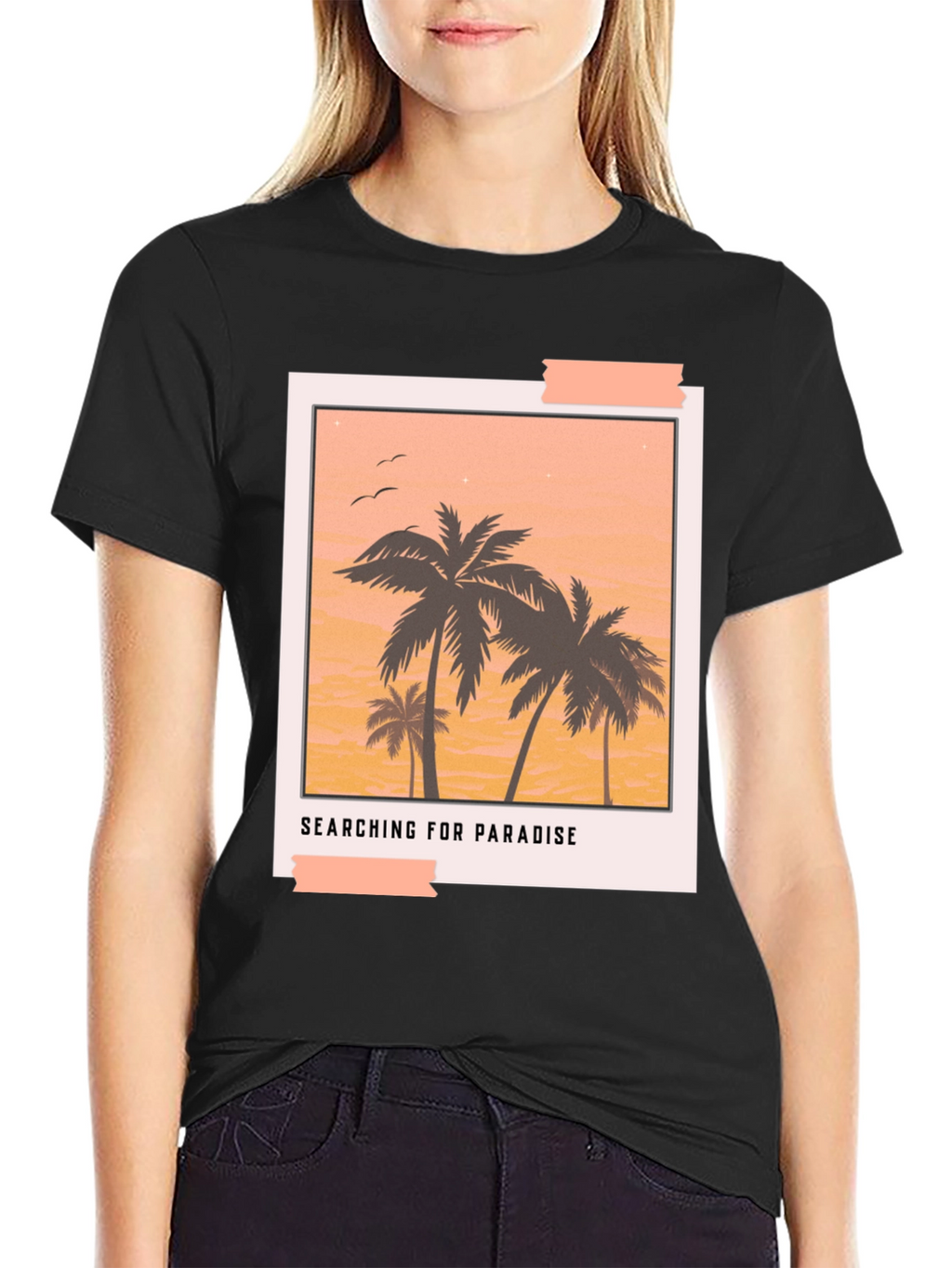Paradise Graphic Tee - Black Casual T-Shirt