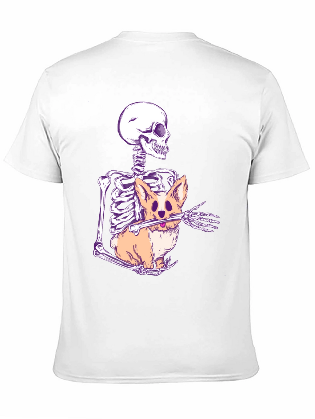 Skeleton Hugging Corgi Graphic Tee
