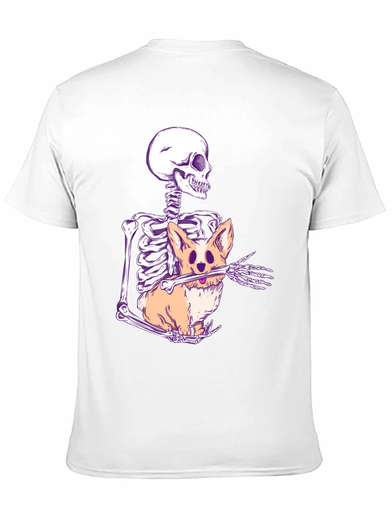 Skeleton Hugging Corgi Graphic Tee