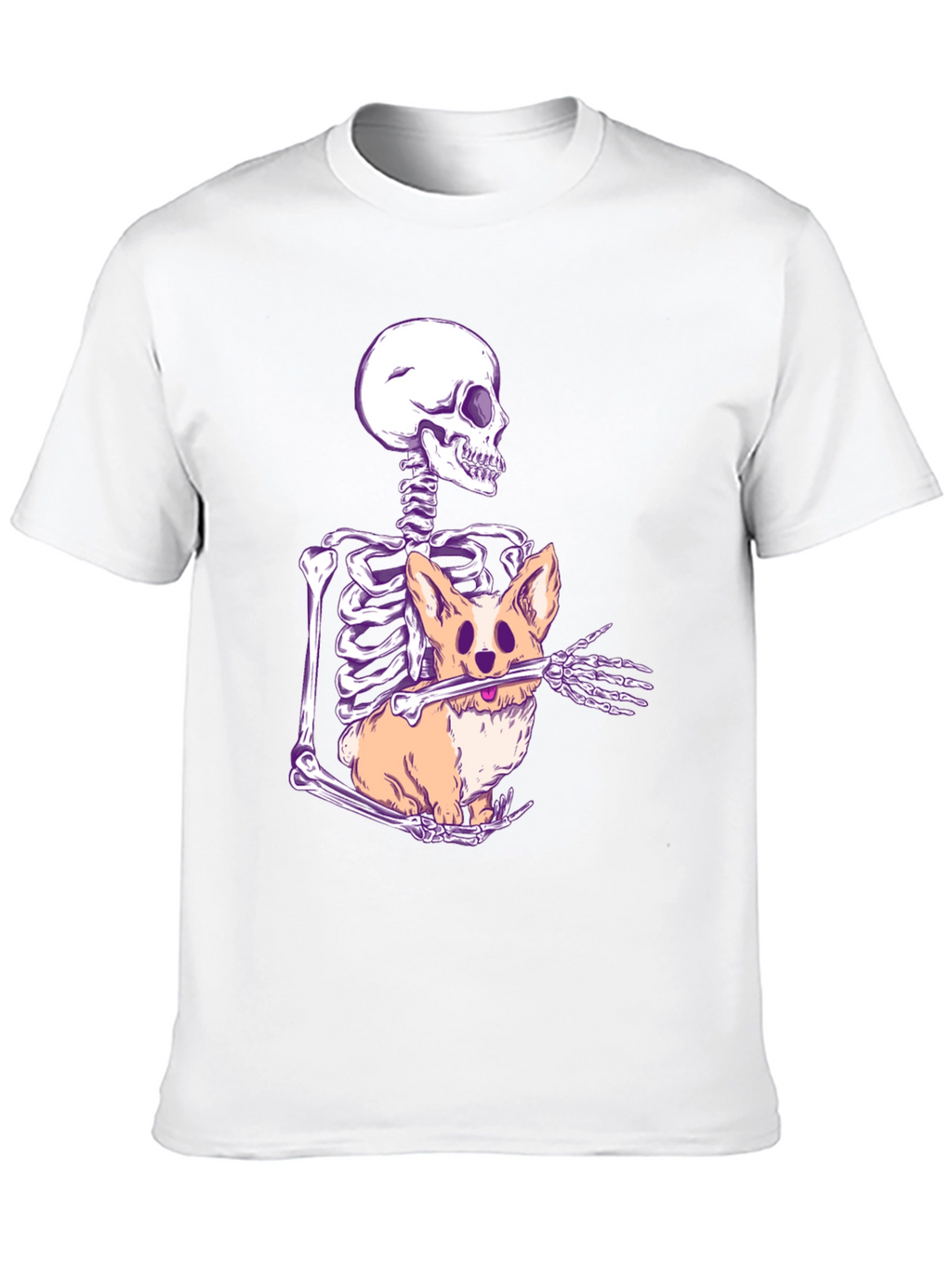 Skeleton Hugging Corgi Graphic Tee