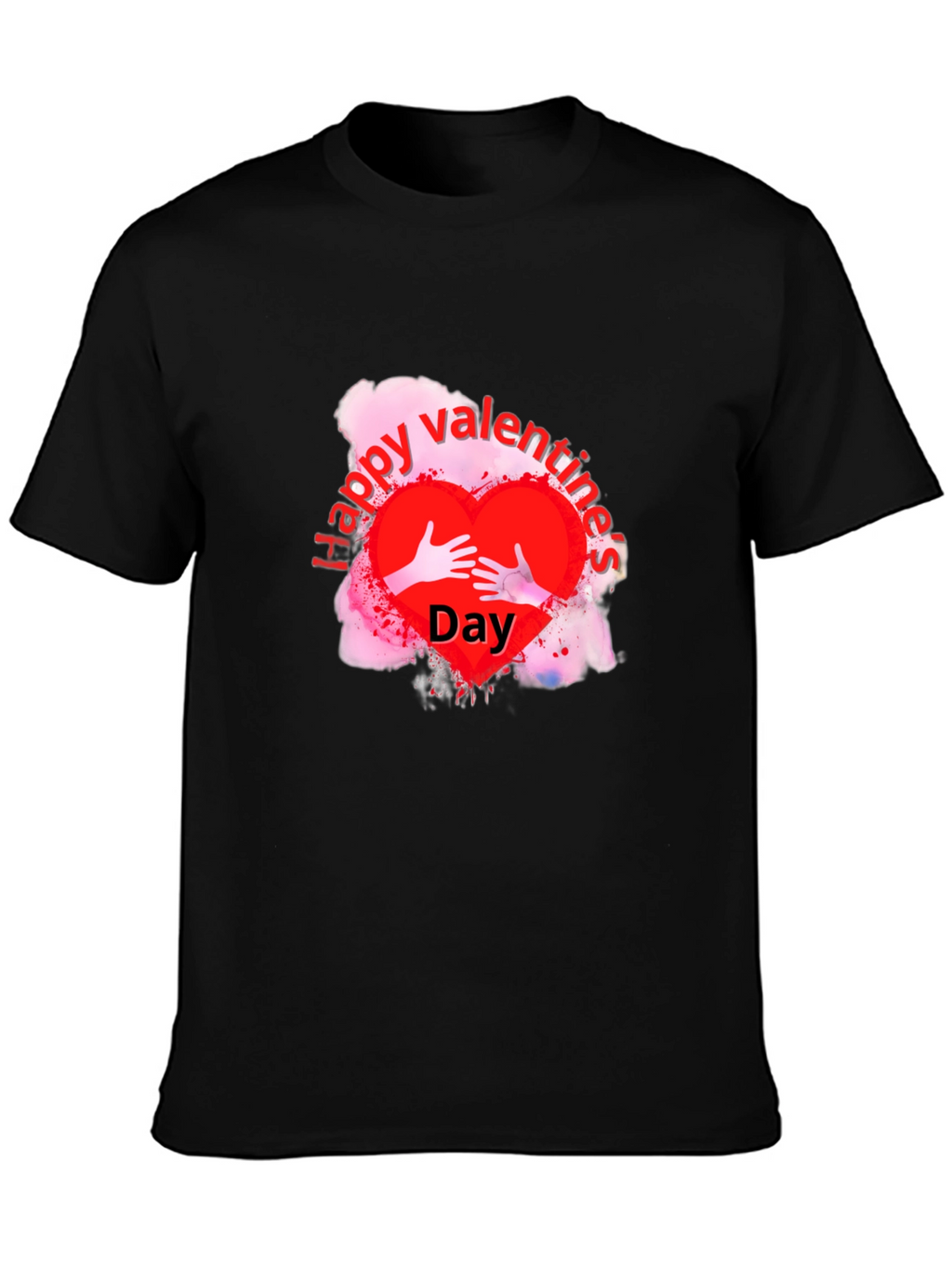 Happy Valentines Day Black T-Shirt