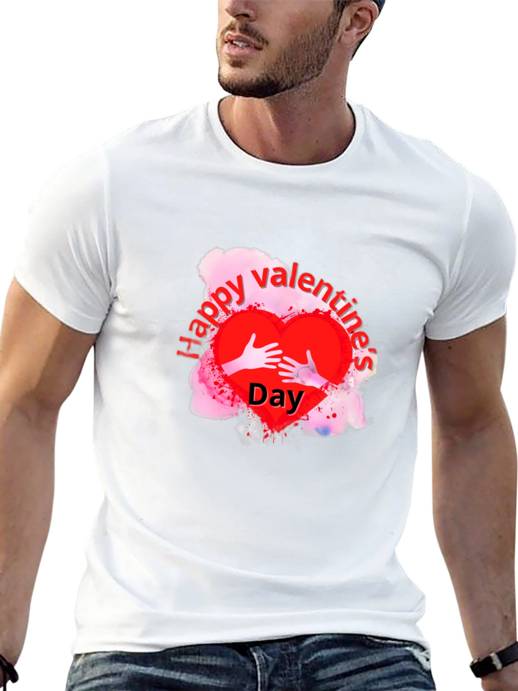 Happy Valentines Day Black T-Shirt