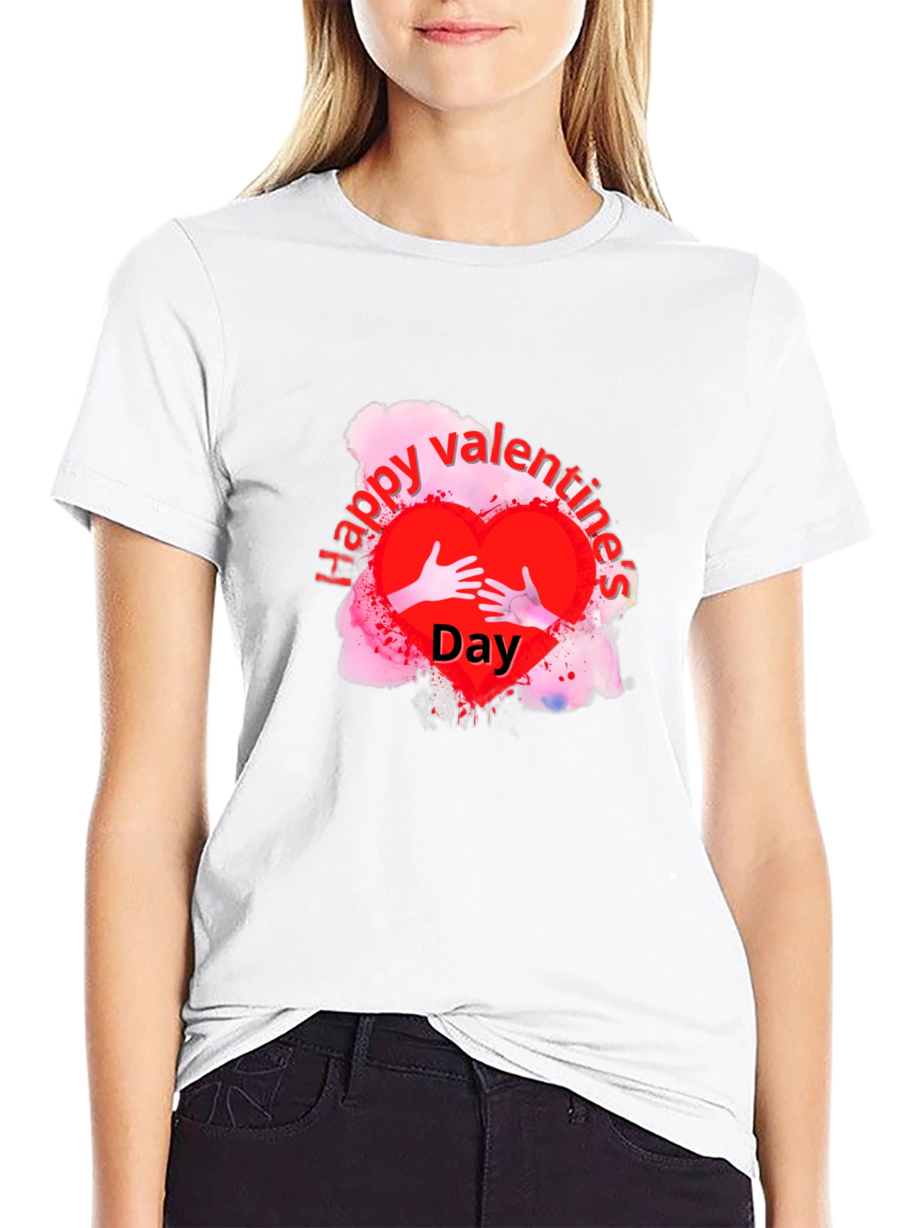 Happy Valentines Day Black T-Shirt