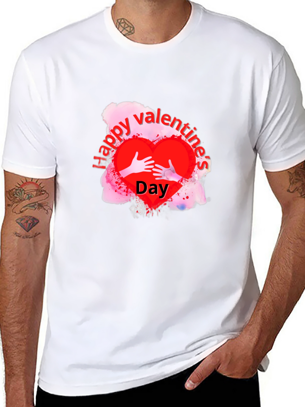 Happy Valentines Day Black T-Shirt