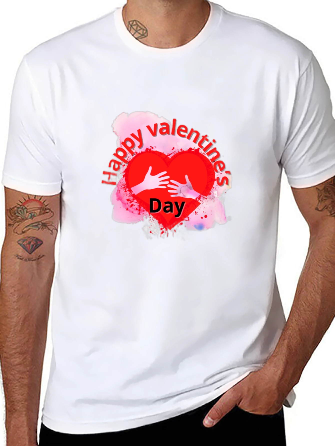 Happy Valentines Day Black T-Shirt