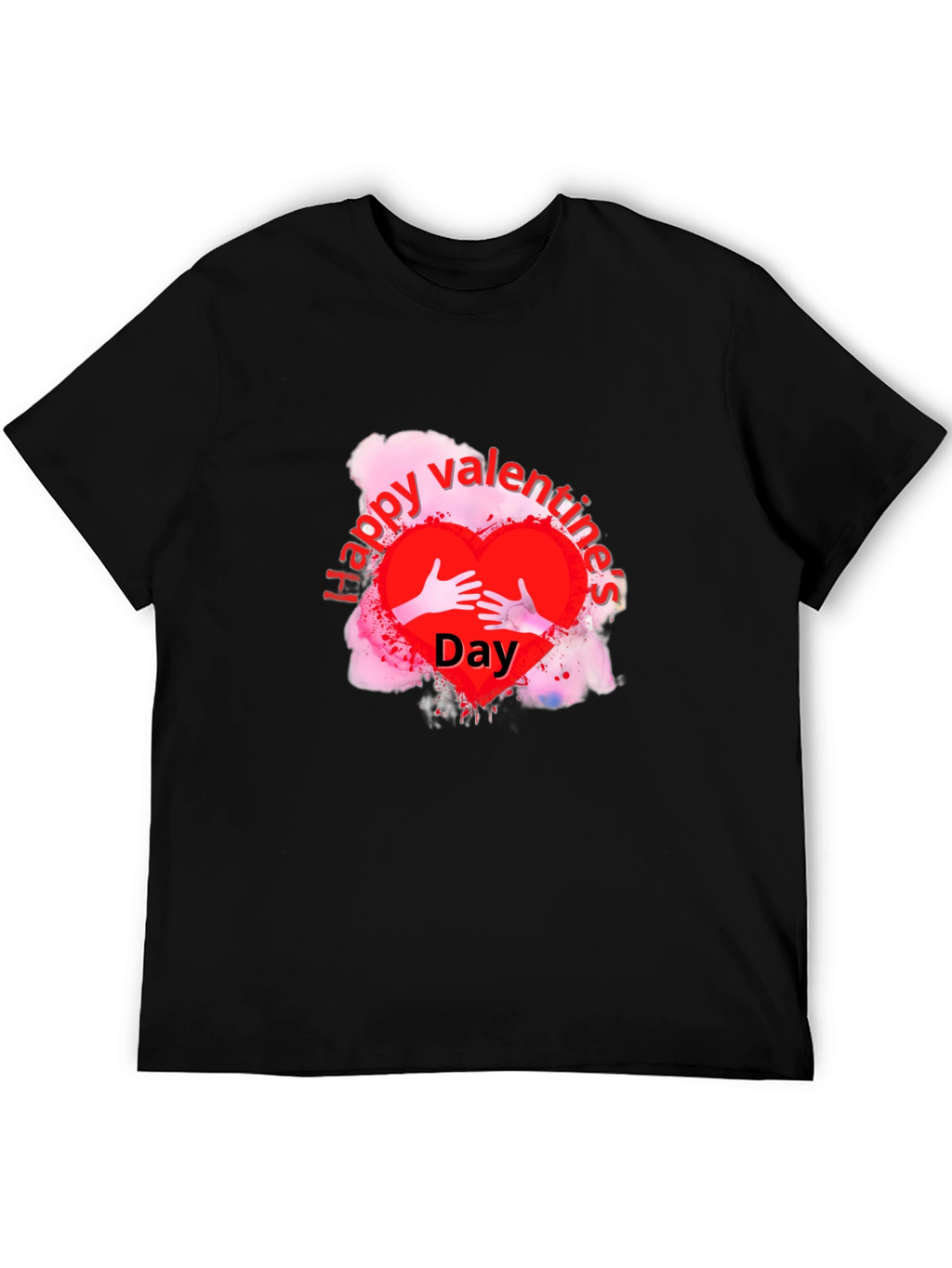 Happy Valentines Day Black T-Shirt
