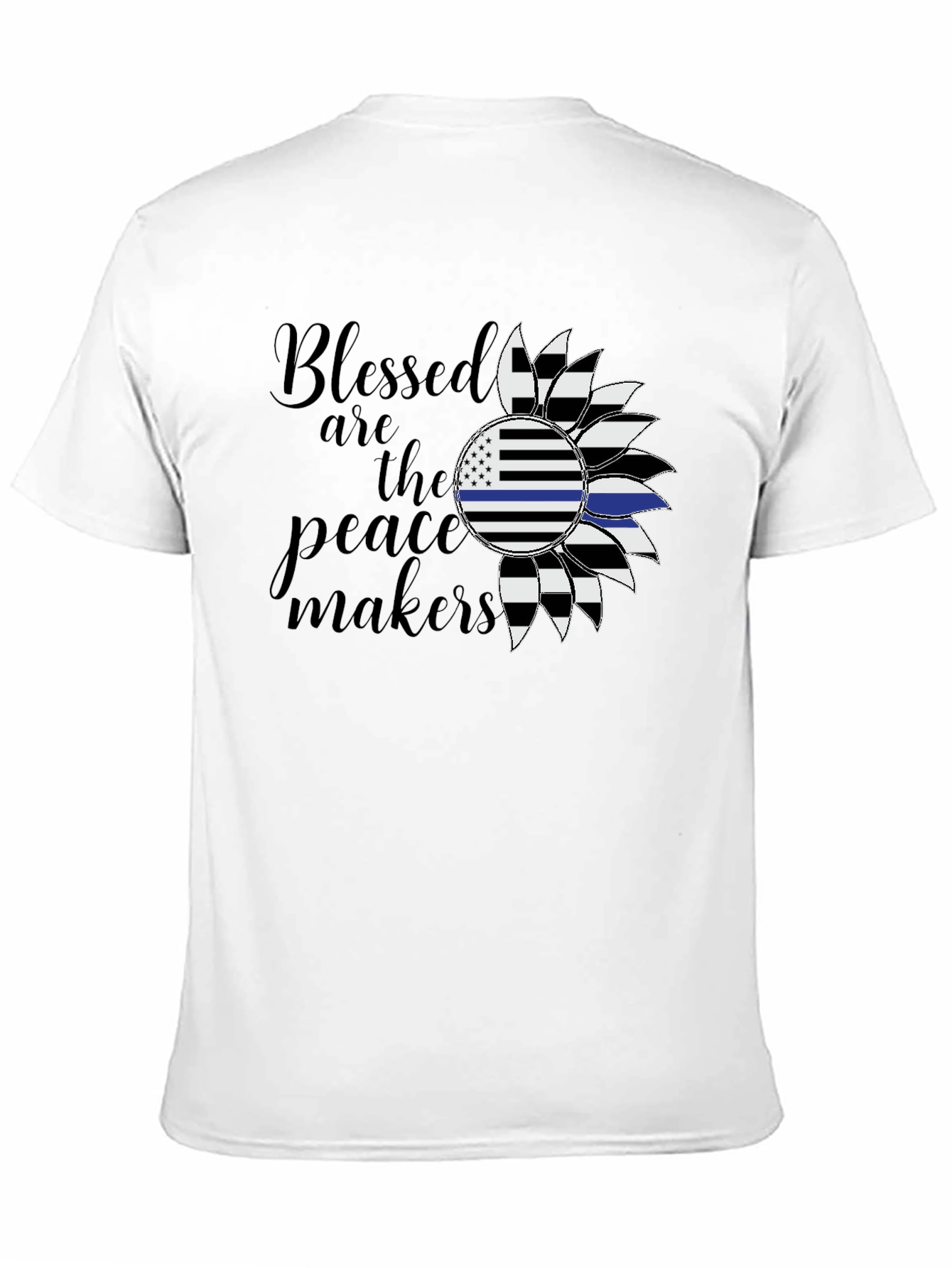 Blessed Peacemakers Sunflower Graphic Tee - Black