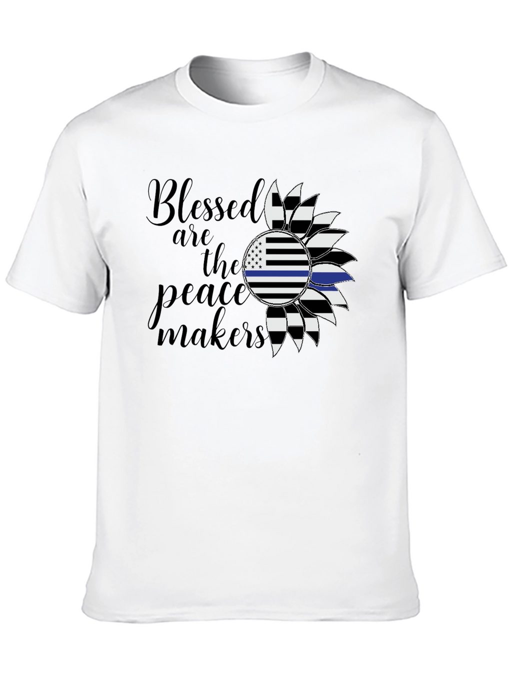 Blessed Peacemakers Sunflower Graphic Tee - Black