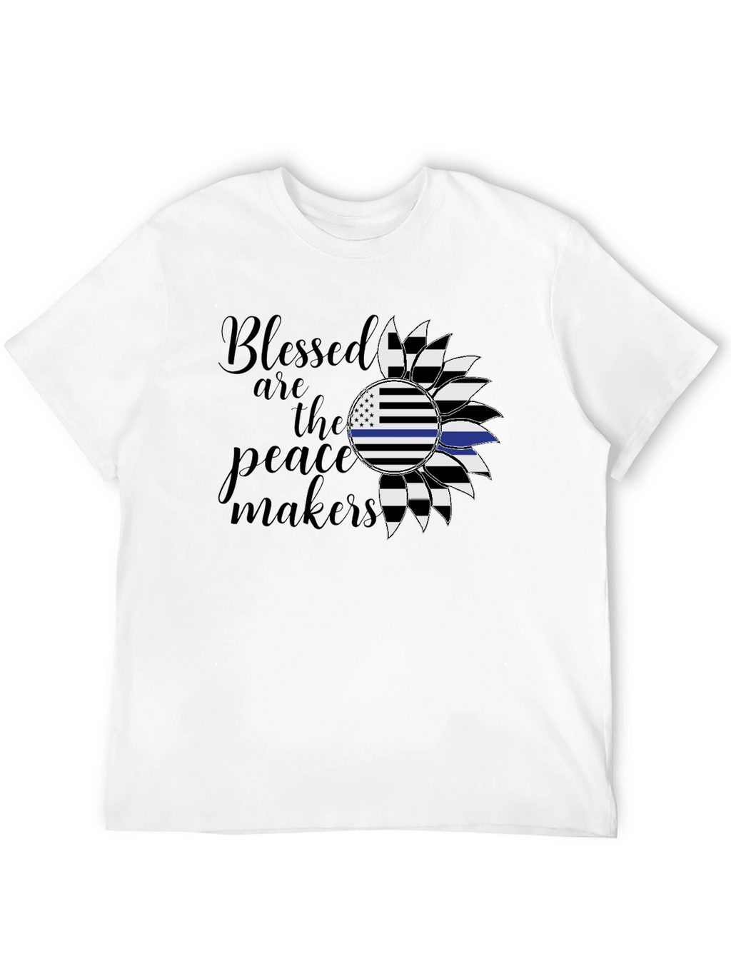 Blessed Peacemakers Sunflower Graphic Tee - Black