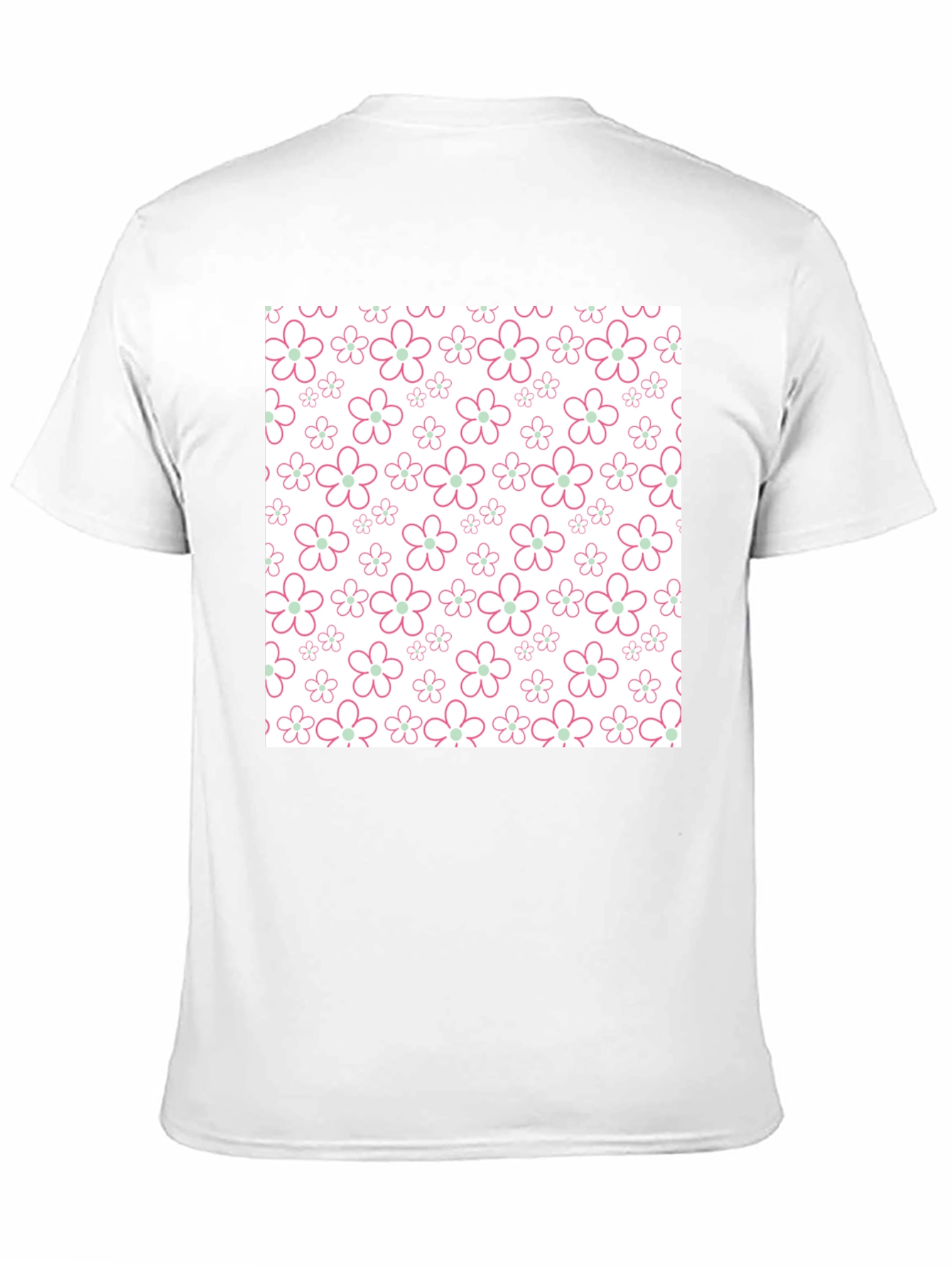 Floral Pattern T-Shirt - Black