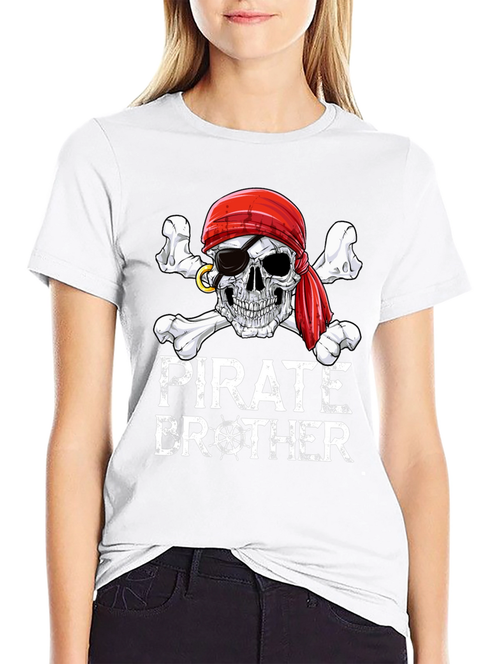 Pirate Brother T-Shirt Skull and Crossbones Graphic Tee