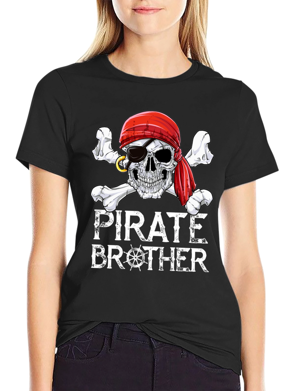 Pirate Brother T-Shirt Skull and Crossbones Graphic Tee