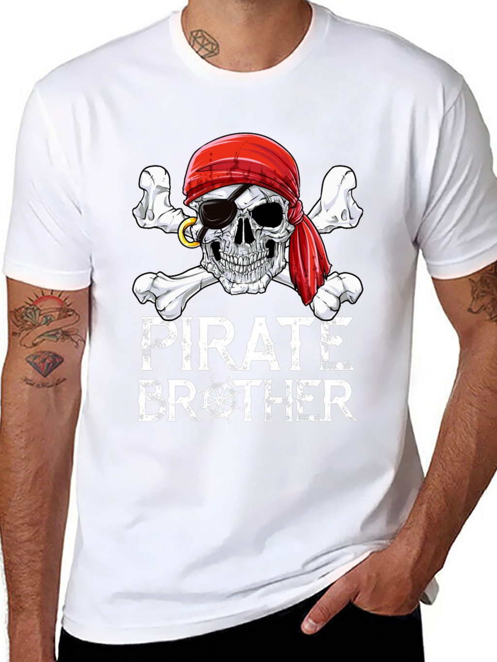 Pirate Brother T-Shirt Skull and Crossbones Graphic Tee