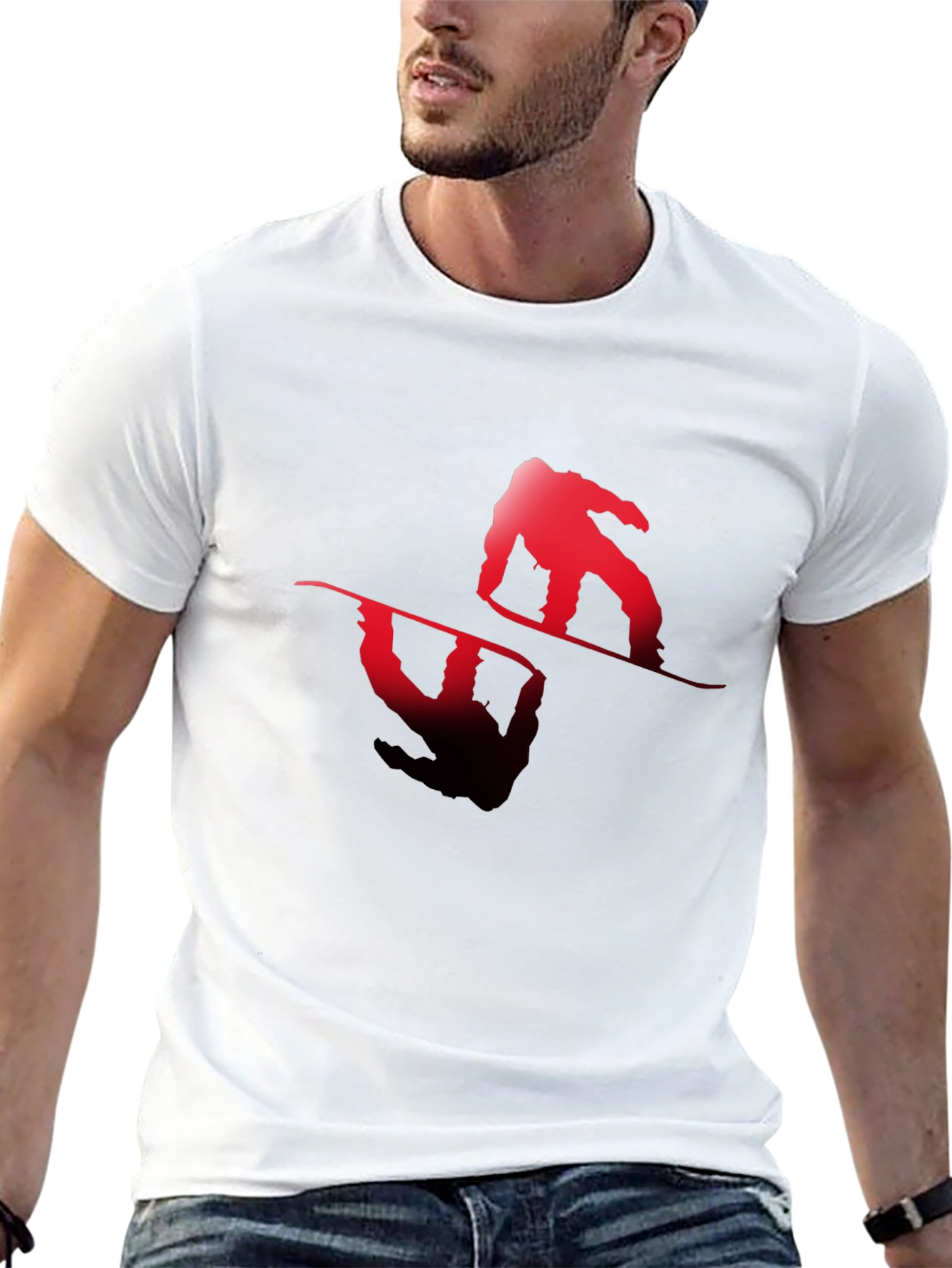 Snowboarder Graphic Tee - Black