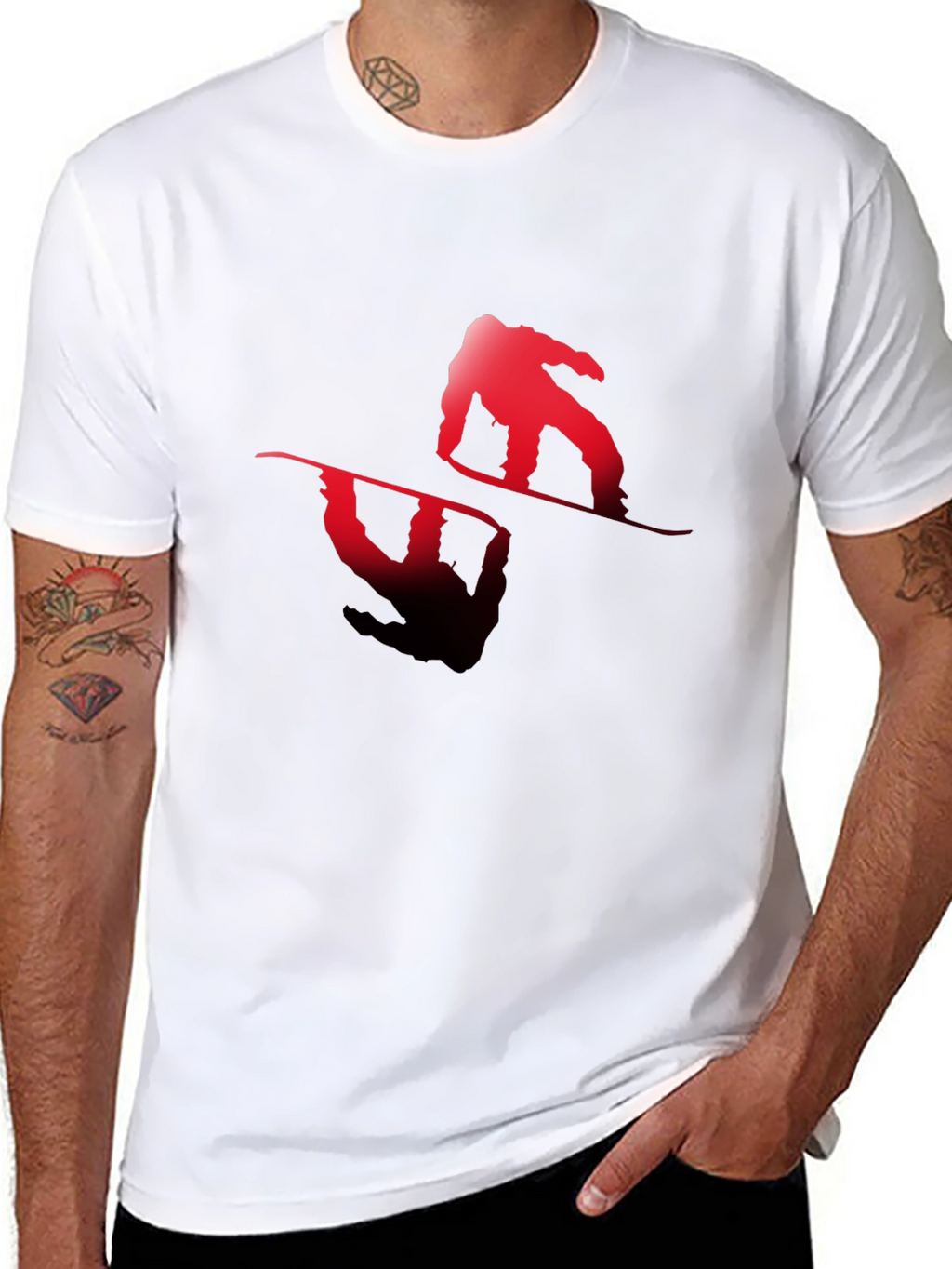Snowboarder Graphic Tee - Black
