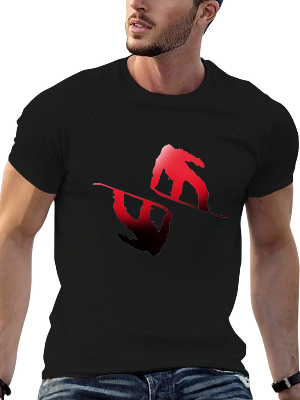 Snowboarder Graphic Tee - Black