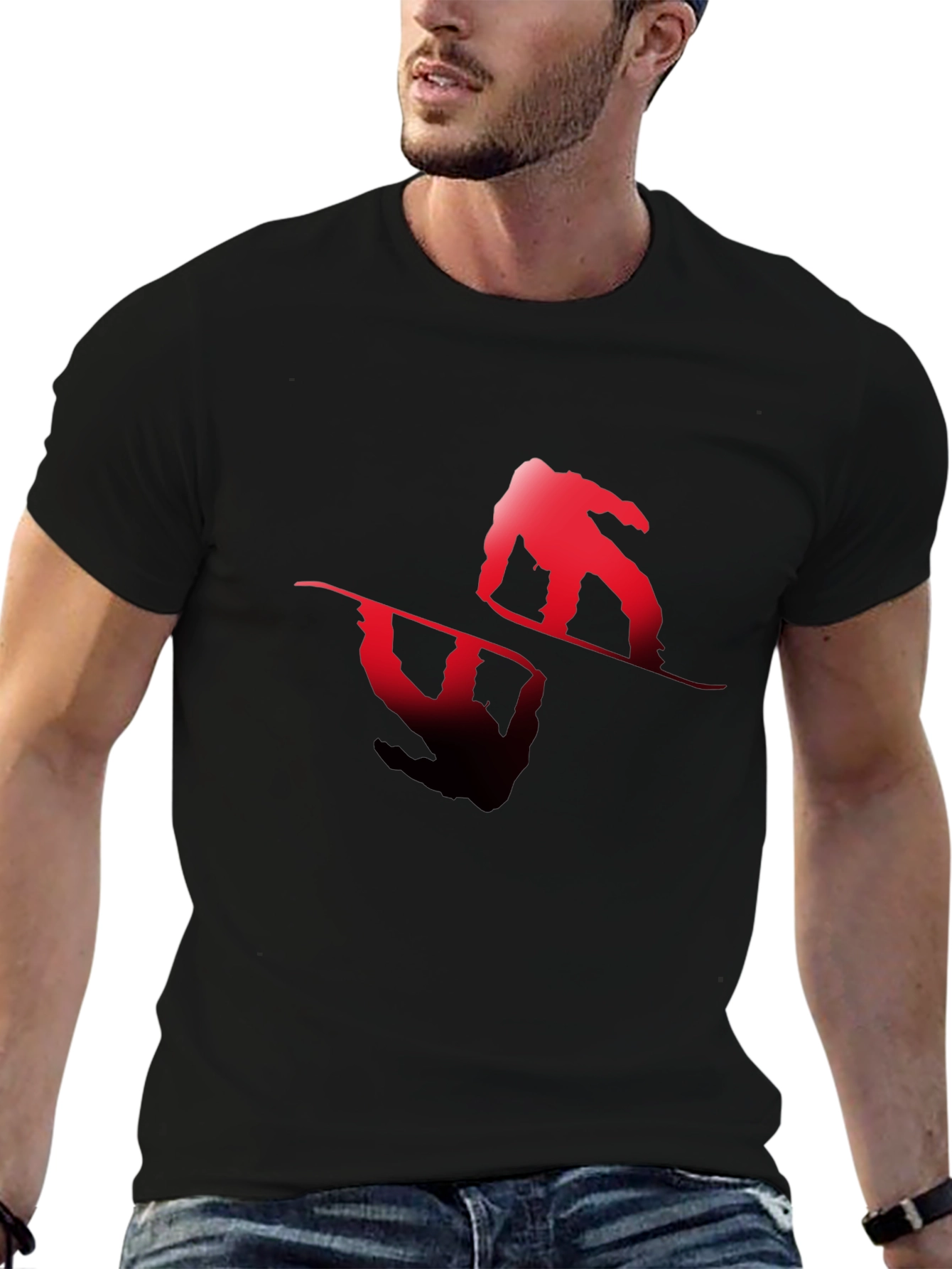 Snowboarder Graphic Tee - Black