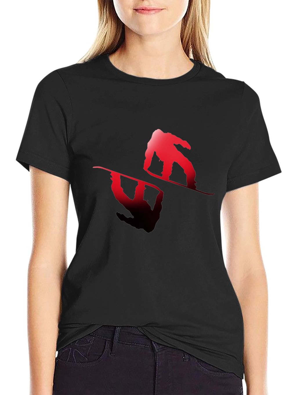 Snowboarder Graphic Tee - Black