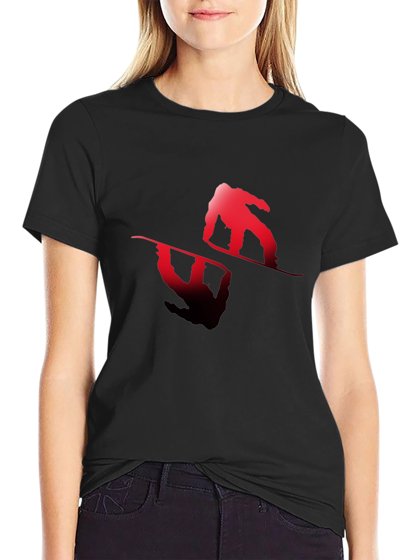 Snowboarder Graphic Tee - Black