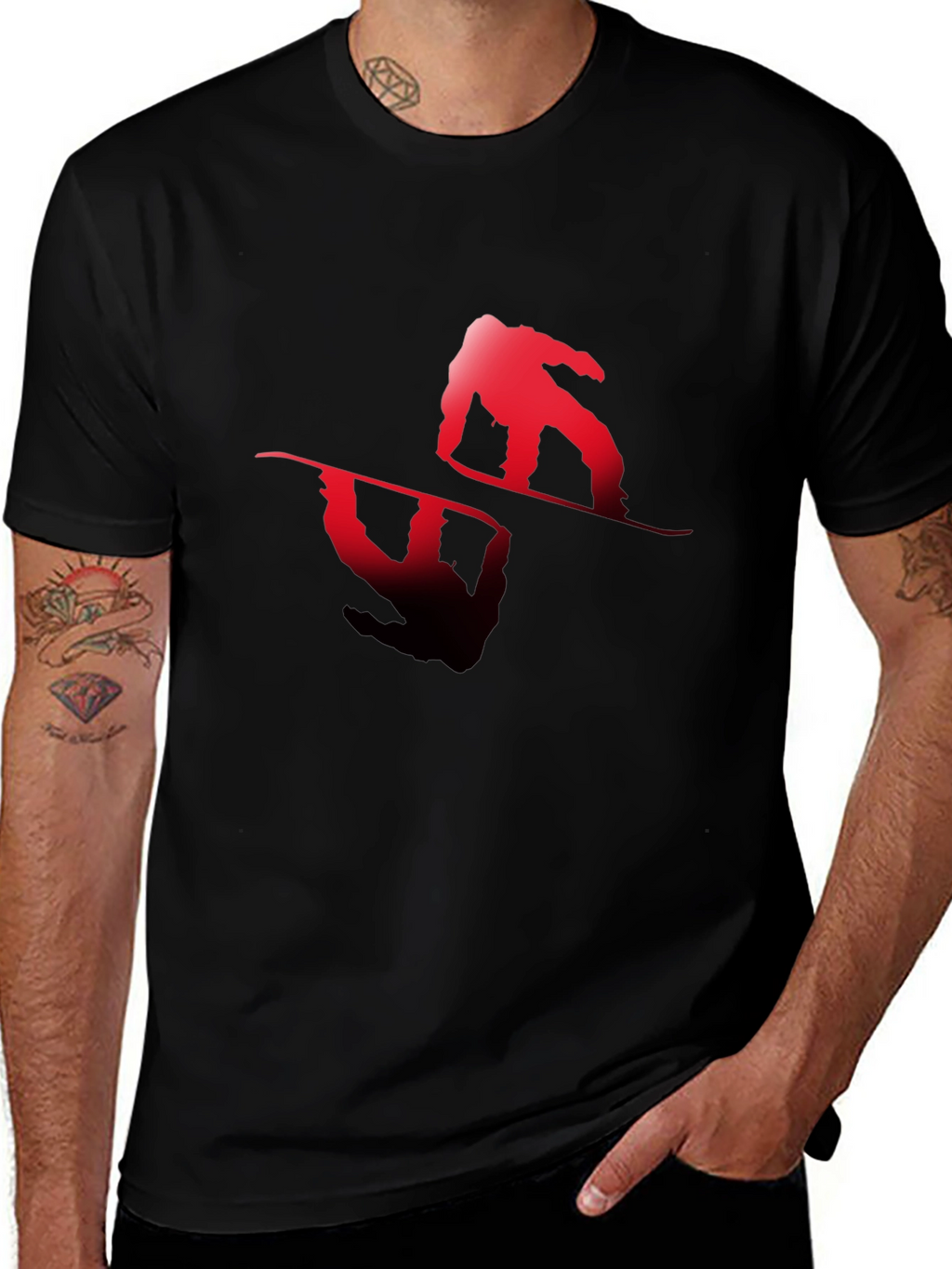 Snowboarder Graphic Tee - Black