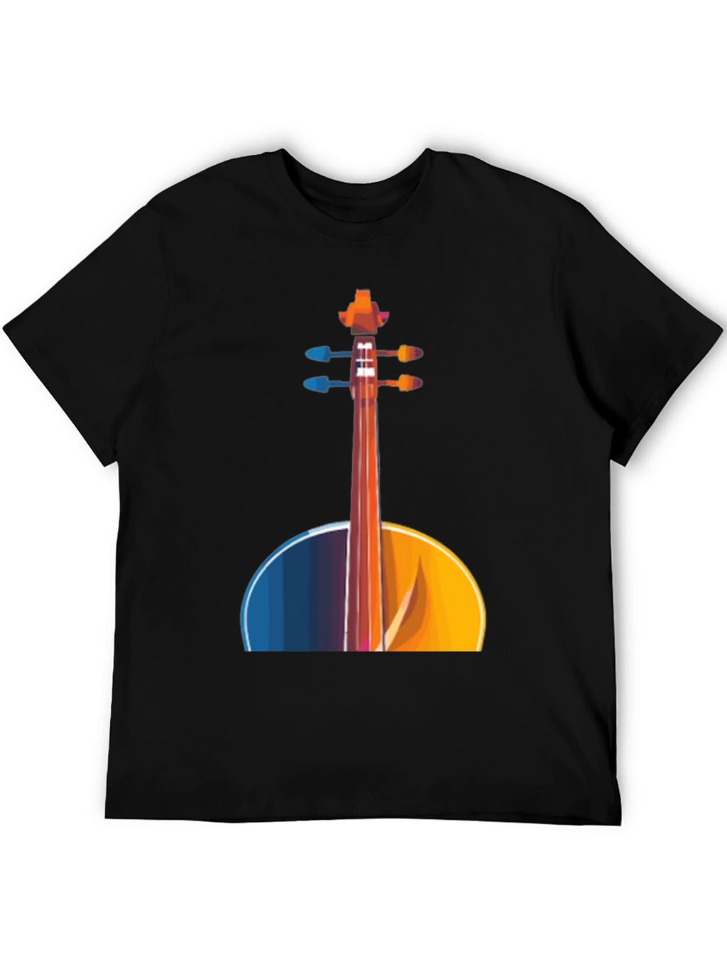 Abstract Cello Graphic Tee - Black Musical Shirt